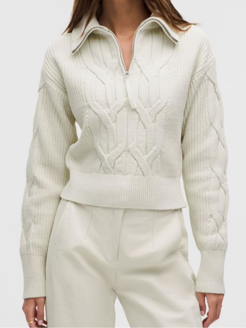 Lululemon cable knit oversized half zip